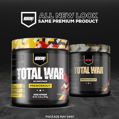 Redcon1 Total War green tea extract label indicating natural energy support.