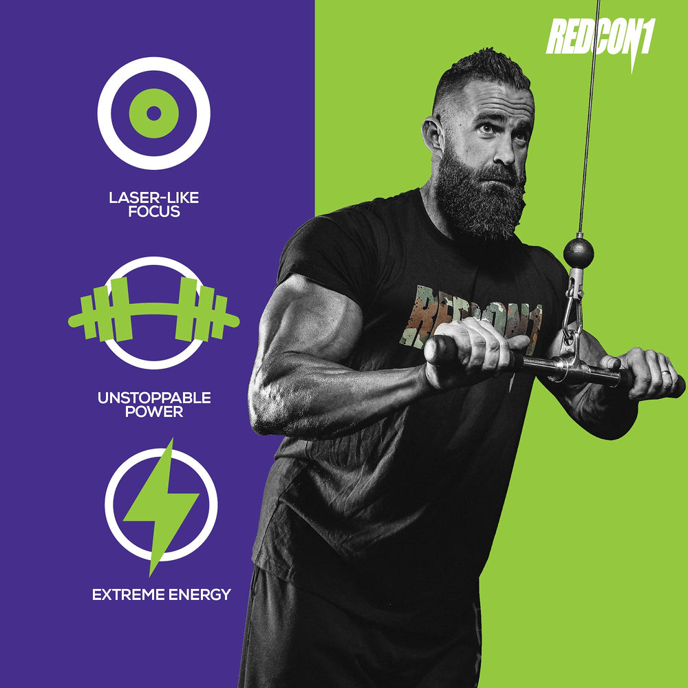 REDCON1 Total War green tea extract image emphasizing clean focus.