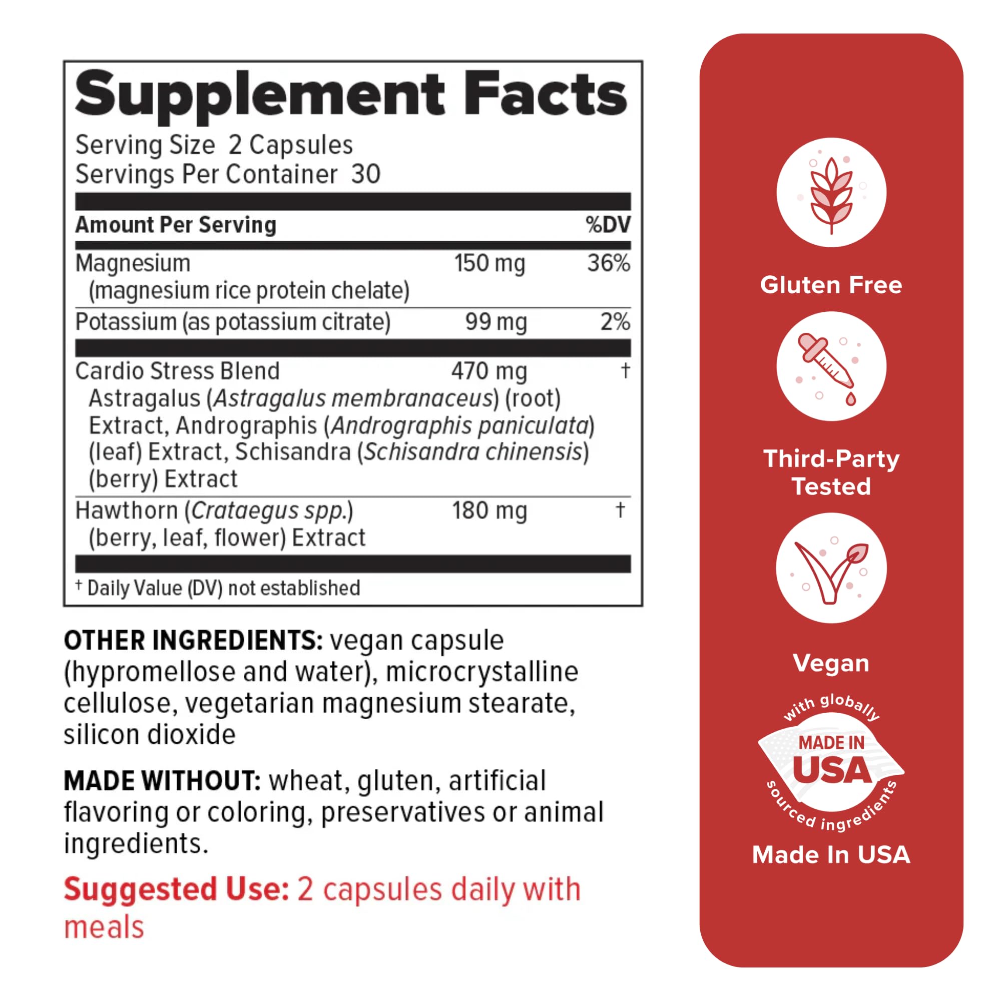 Redd Remedies 120/80 Care label closeup highlights clean vegan gluten-free formulation