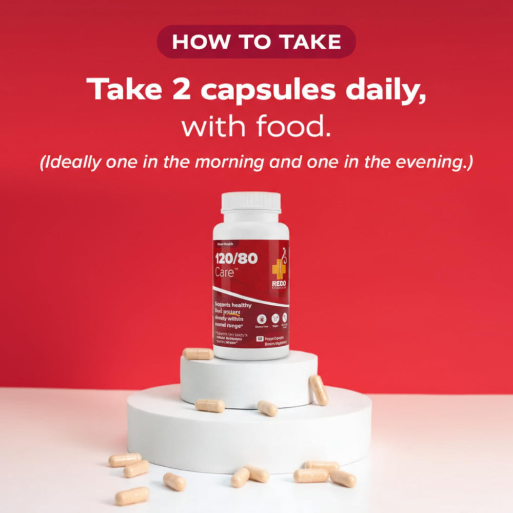 Redd Remedies 120/80 Care vegan formulation shown in capsule form
