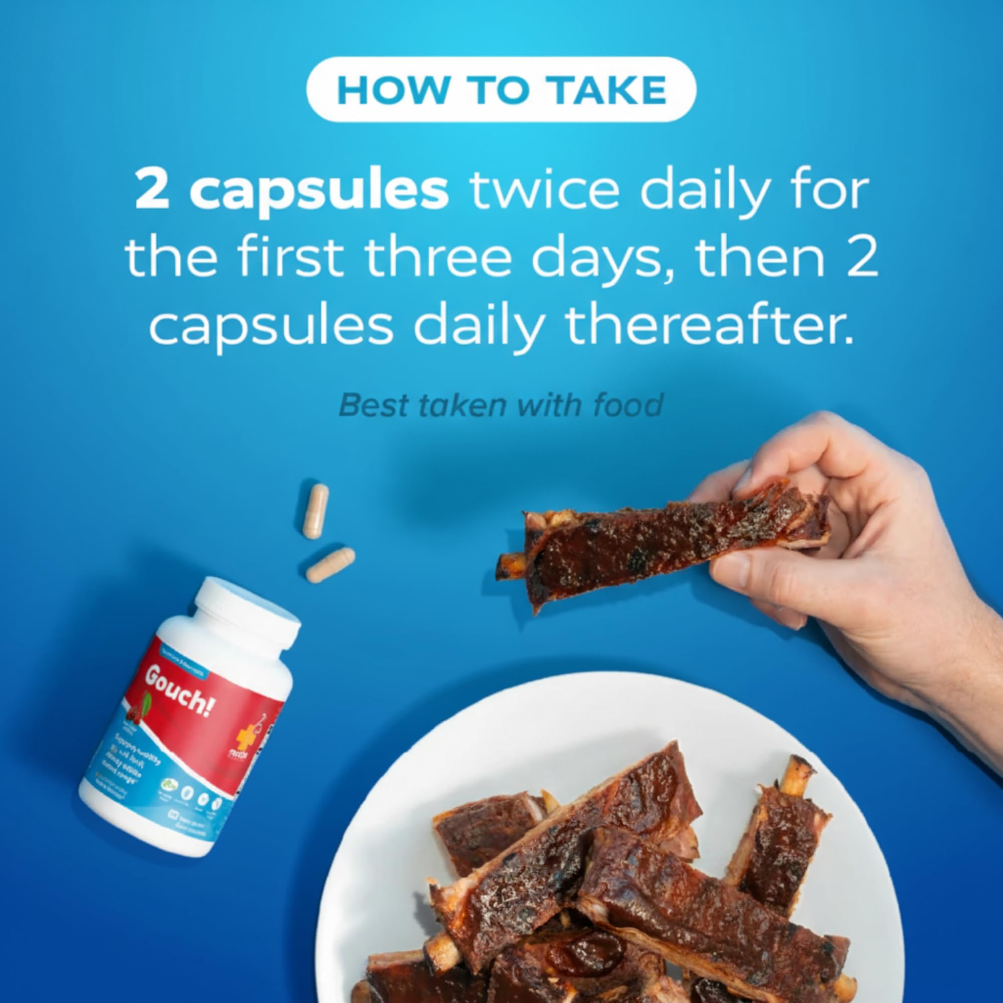 Packaging and label highlight vegan capsules and natural composition.