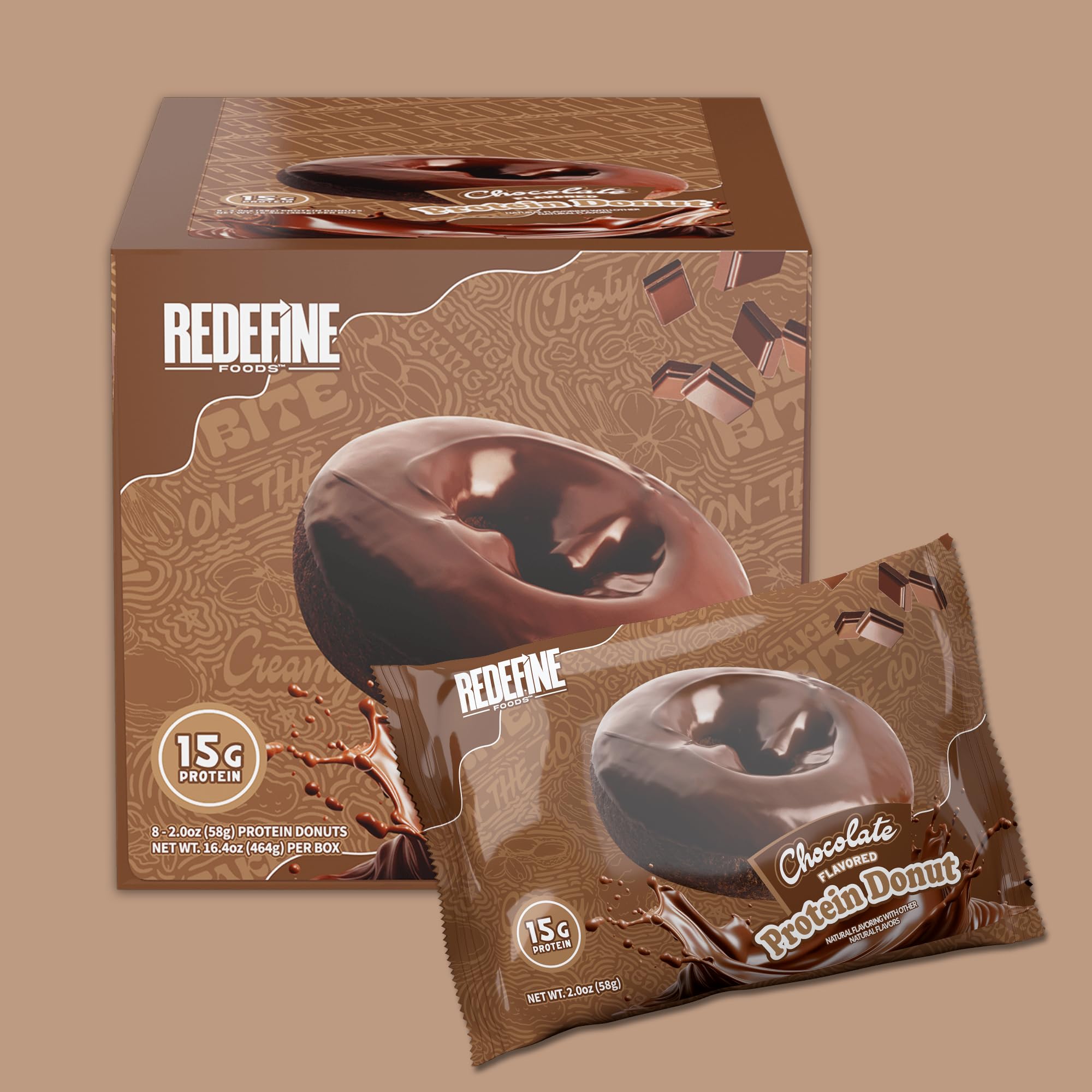REDEFINE Chocolate Protein Donut ingredients image highlighting clean label
