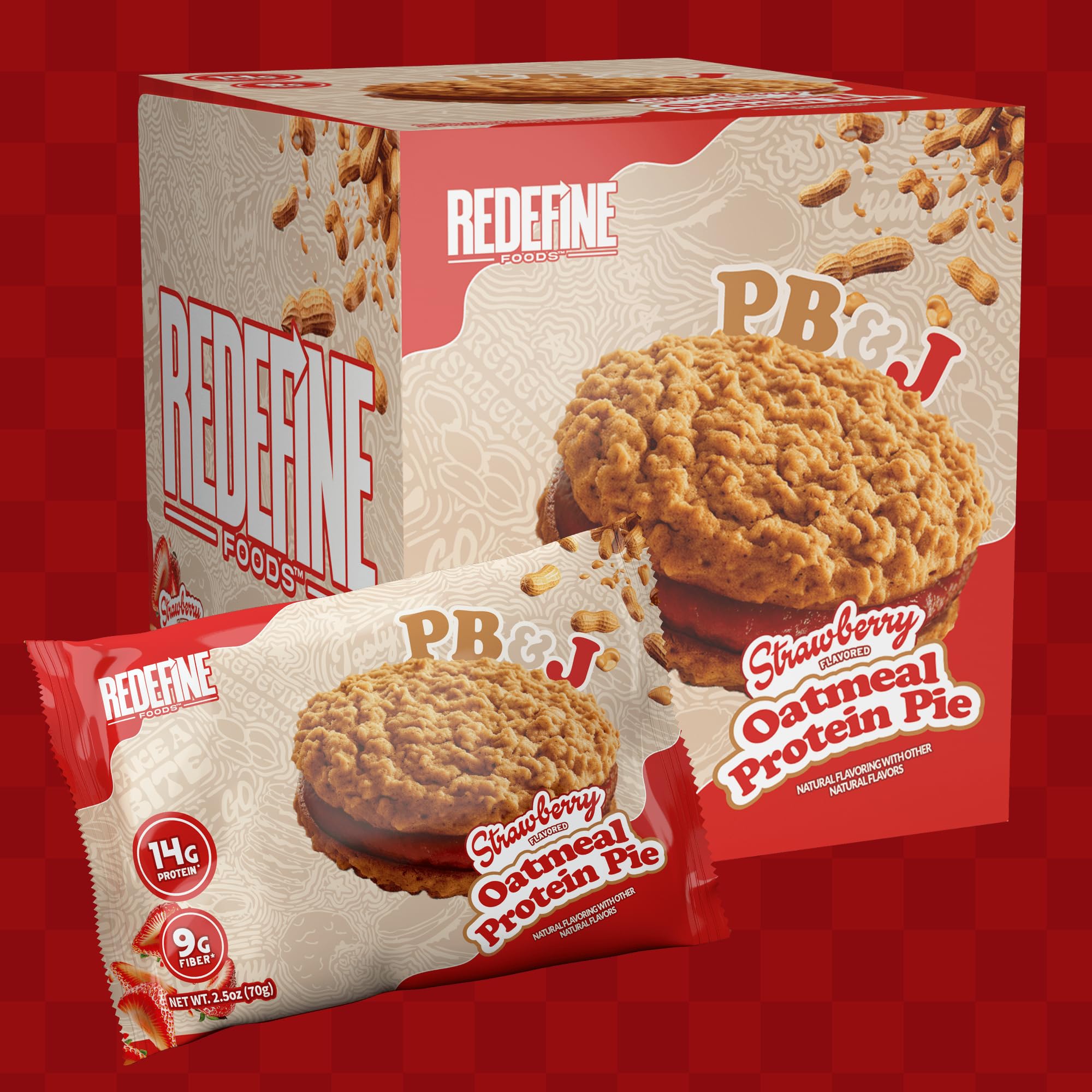 REDEFINE Oatmeal Protein Pie nutrition facts panel for quick protein check