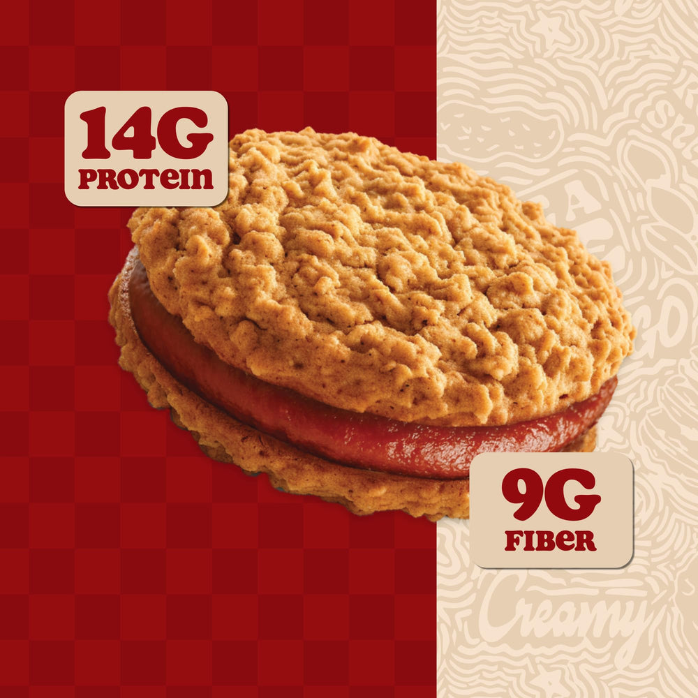 REDEFINE Oatmeal Protein Pie packaging-front emphasizes non-GMO formula and PB&J flavor
