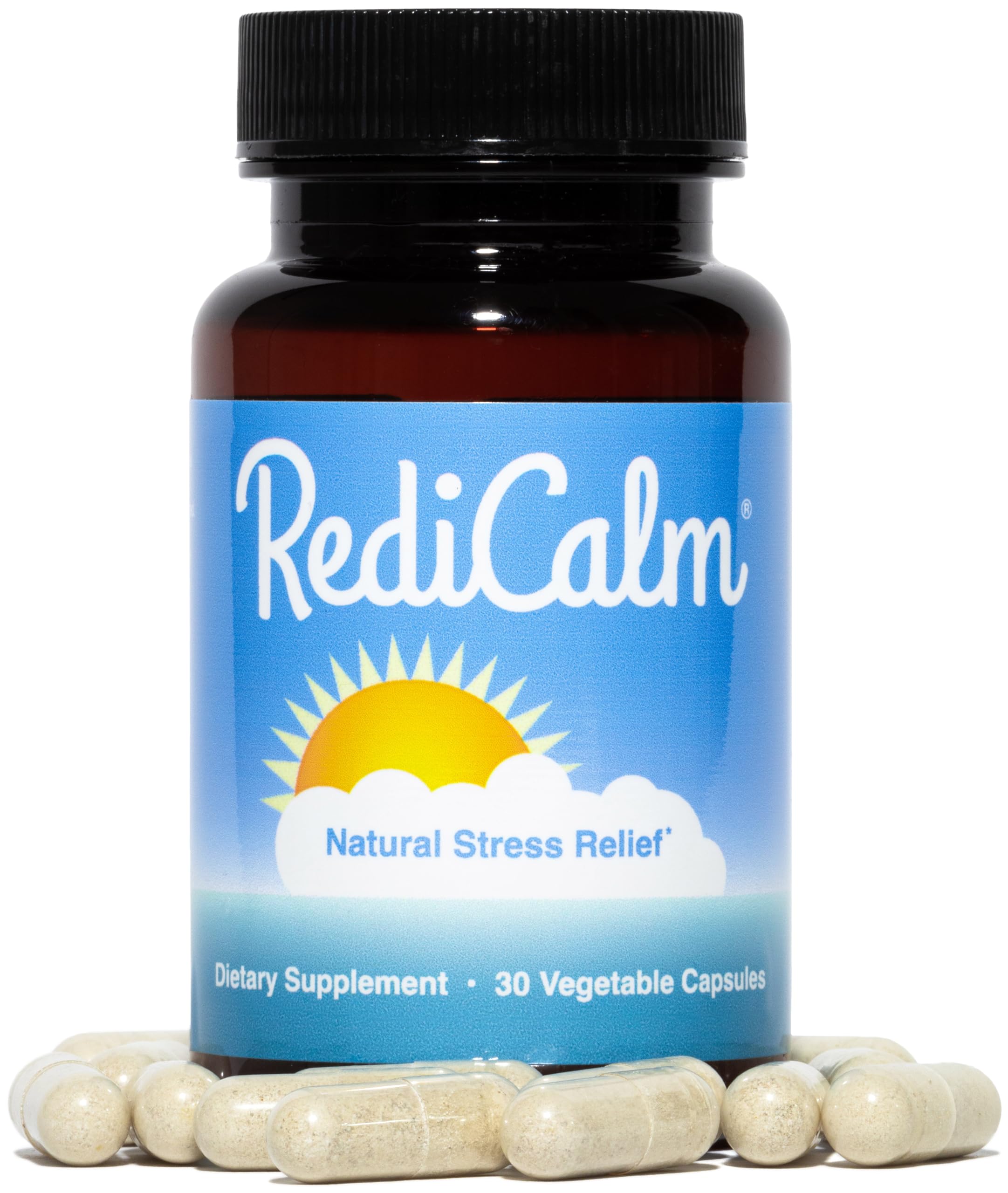 RediCalm bottle displays Made in USA, signaling quality manufacturing.