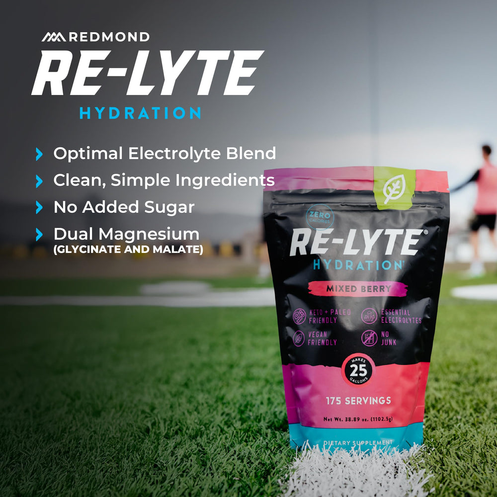 Redmond Re-Lyte bulk pouch front label showing 175 servings