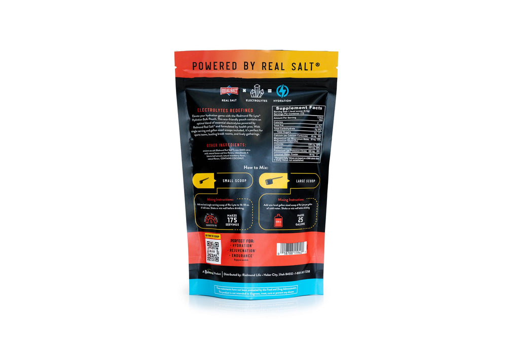 Redmond Re-Lyte coconut water powder shown as a hydration aid.