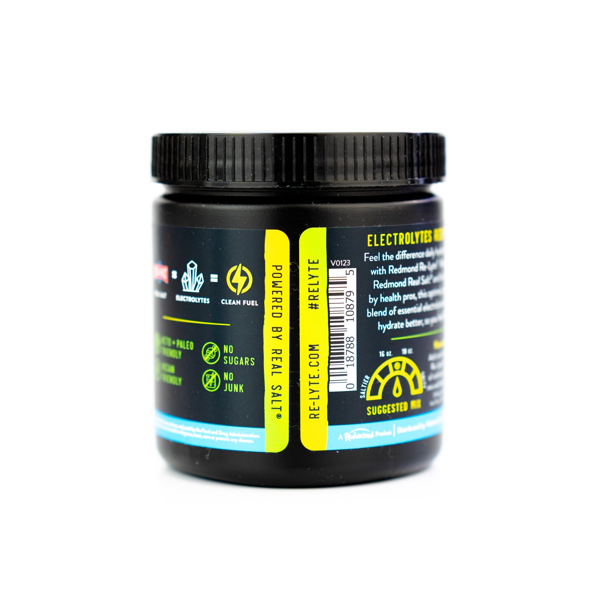 Redmond Re-Lyte jar label highlights 30 servings