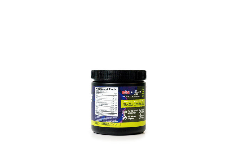 Scoop of Redmond Re-Lyte Kids grape powder ready to mix