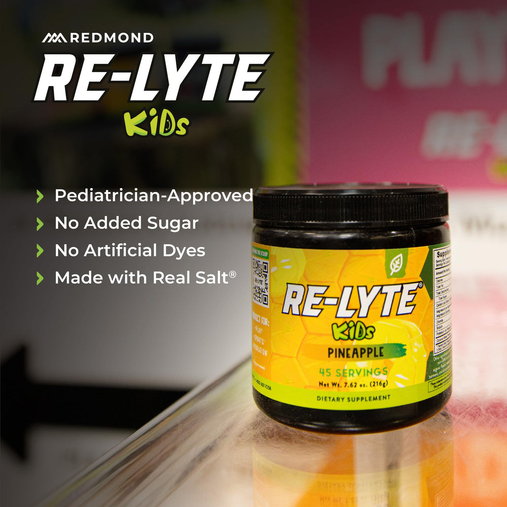 Redmond Re-Lyte Kids Pineapple ingredients highlight Real Salt and natural color