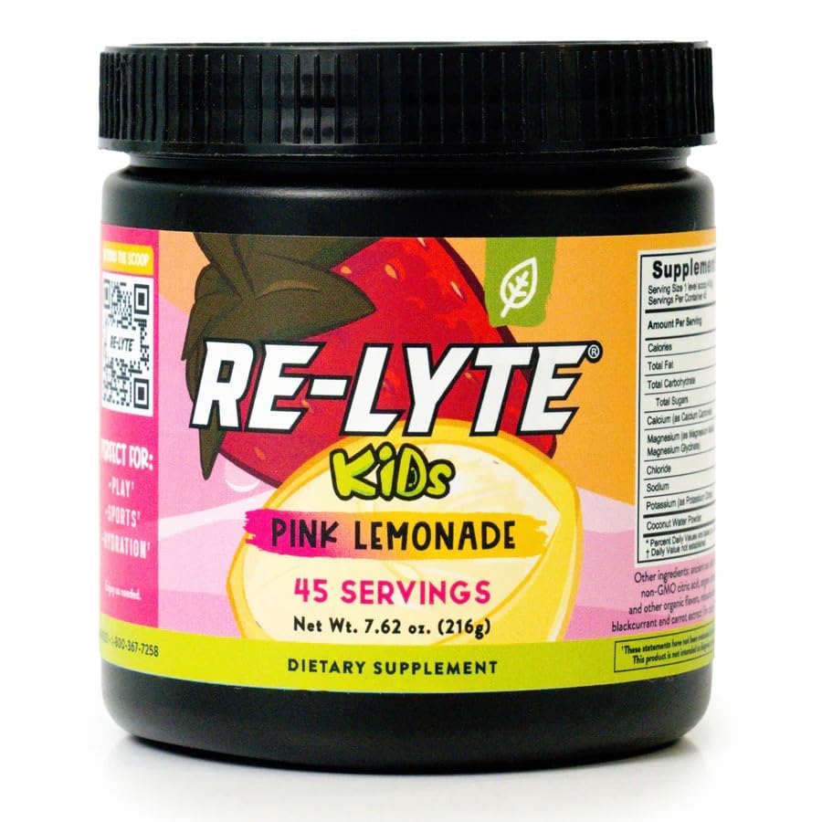 REDMOND Re-Lyte Kids Pink Lemonade powder for on-the-go hydration after play
