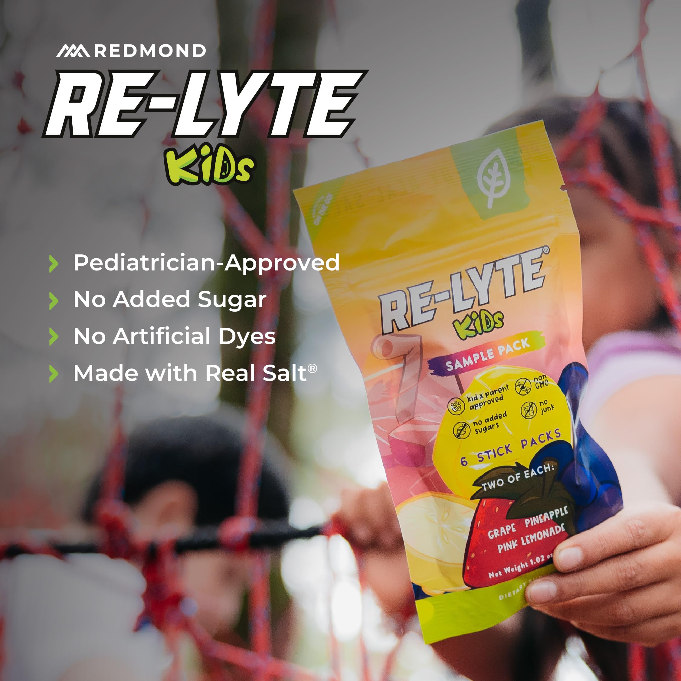 Redmond Re-Lyte Kids pineapple flavor showcases tropical sweetness in a kid-friendly mix.