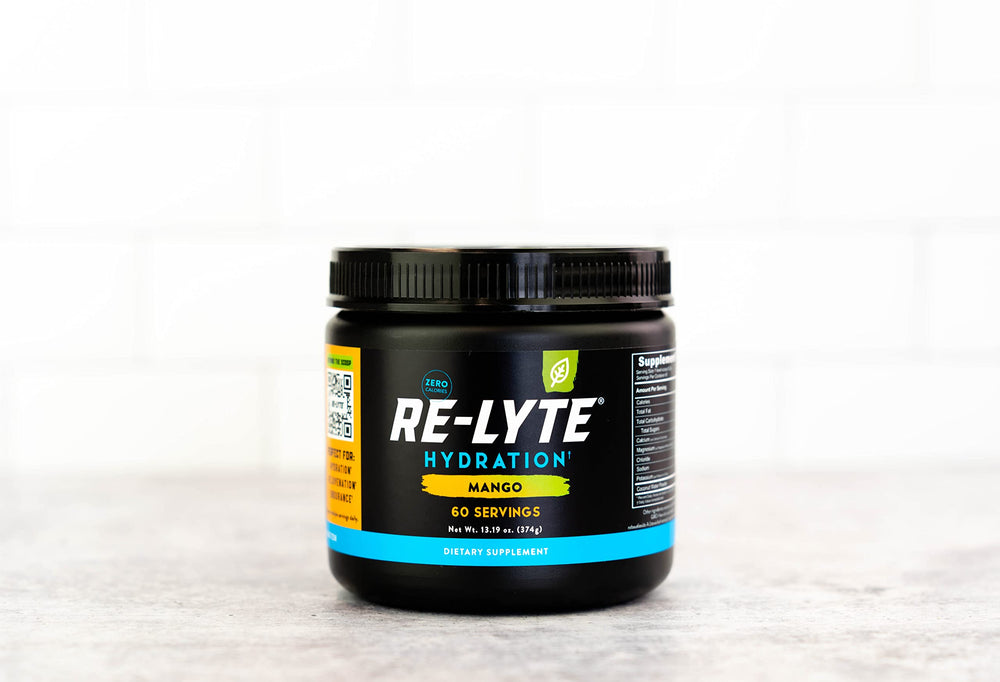 On-the-go Redmond Re-Lyte Mango hydration setup with bottle.