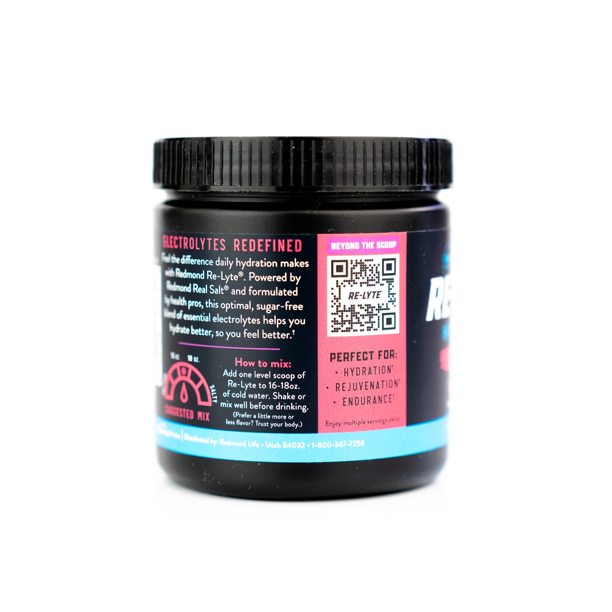 Redmond Re-Lyte prepared drink in glass – refreshing mixed berry flavor ready to sip.