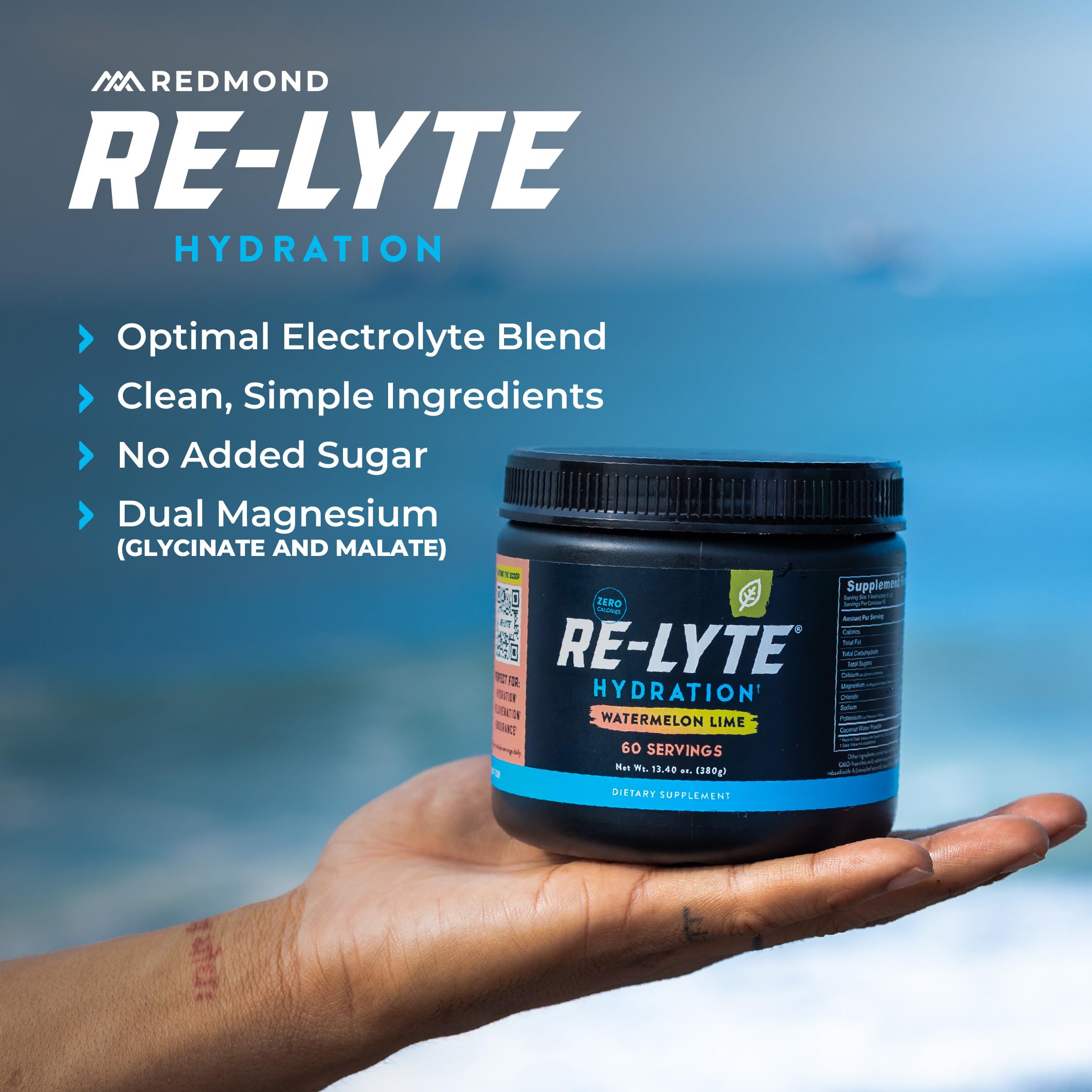 Redmond Re-Lyte Watermelon Lime glass with refreshing drink.