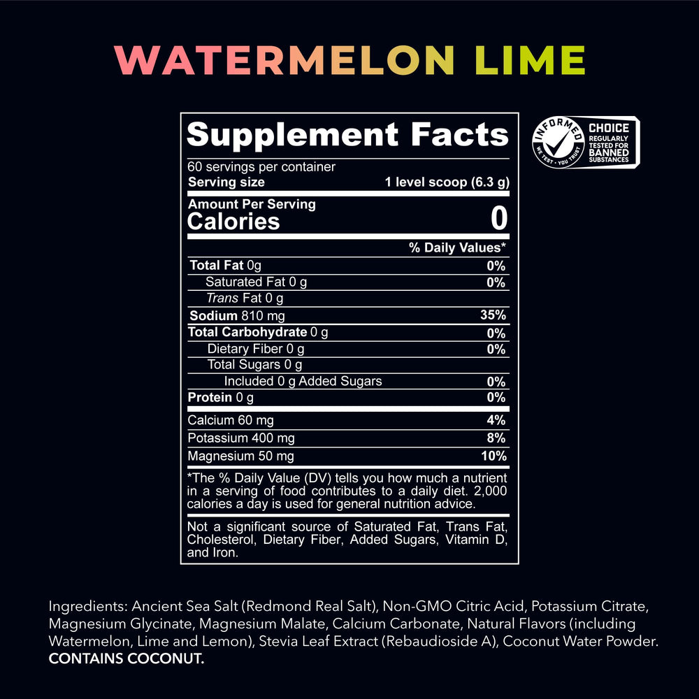 Redmond Re-Lyte Watermelon Lime single-serving packet for on-the-go hydration.