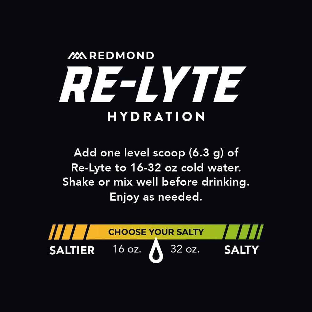 Redmond Real Salt mineral blend bottle highlights trace minerals for an active day.