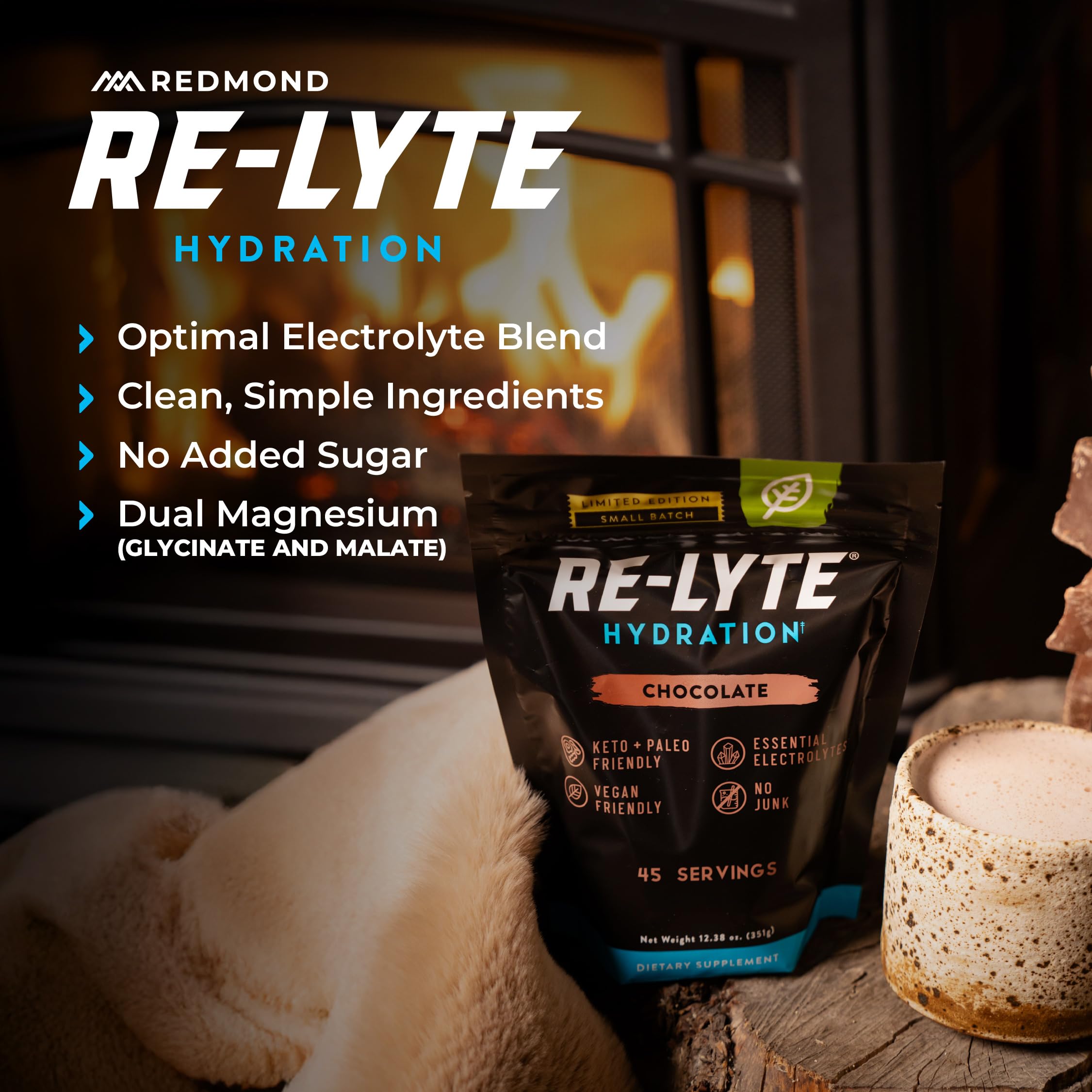 Redmond Re-Lyte chocolate cocoa dissolve blended into a smoothie