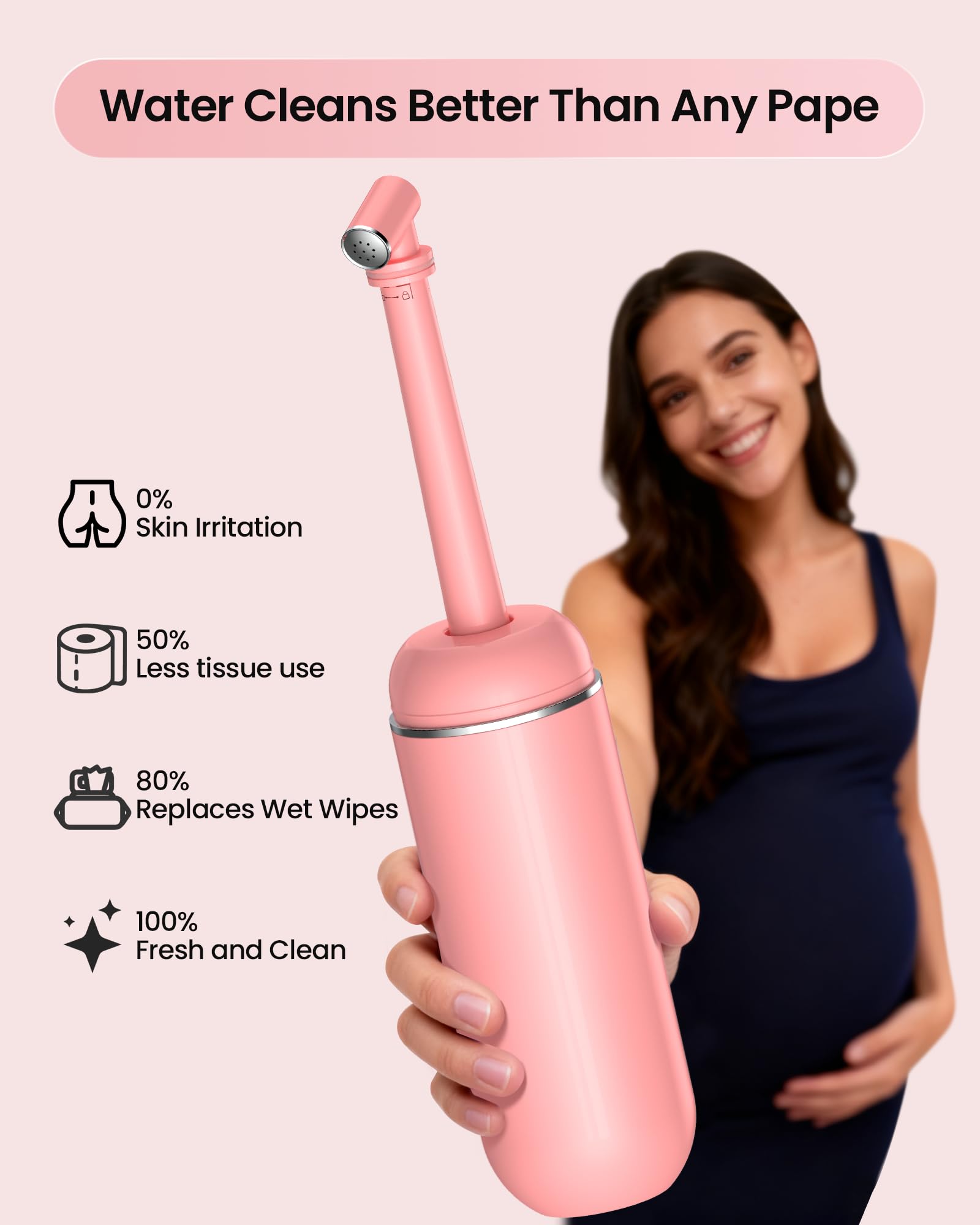 Redsack Peri Bottle nozzle delivers a gentle, multi-porous spray for rinsing