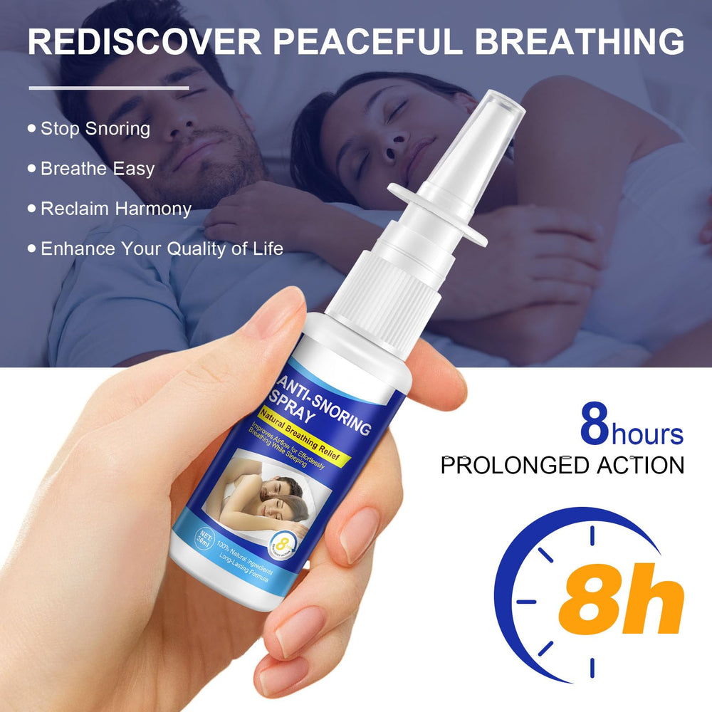 Redshine Anti Snoring Spray night stand setup suggesting bedtime routine.