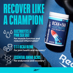 Reebok REECover mixed Rocket Moon Pop in a glass for hydration.