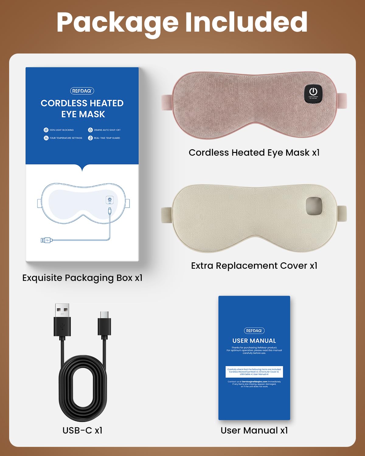 REFDAQ heated eye mask extra washable cover for hygiene