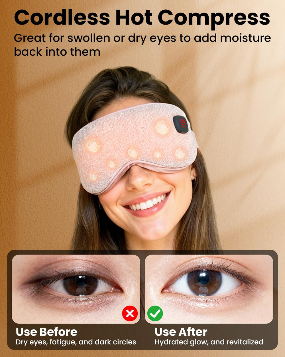 REFDAQ heated eye mask delivers fast, even heating for relaxing routines