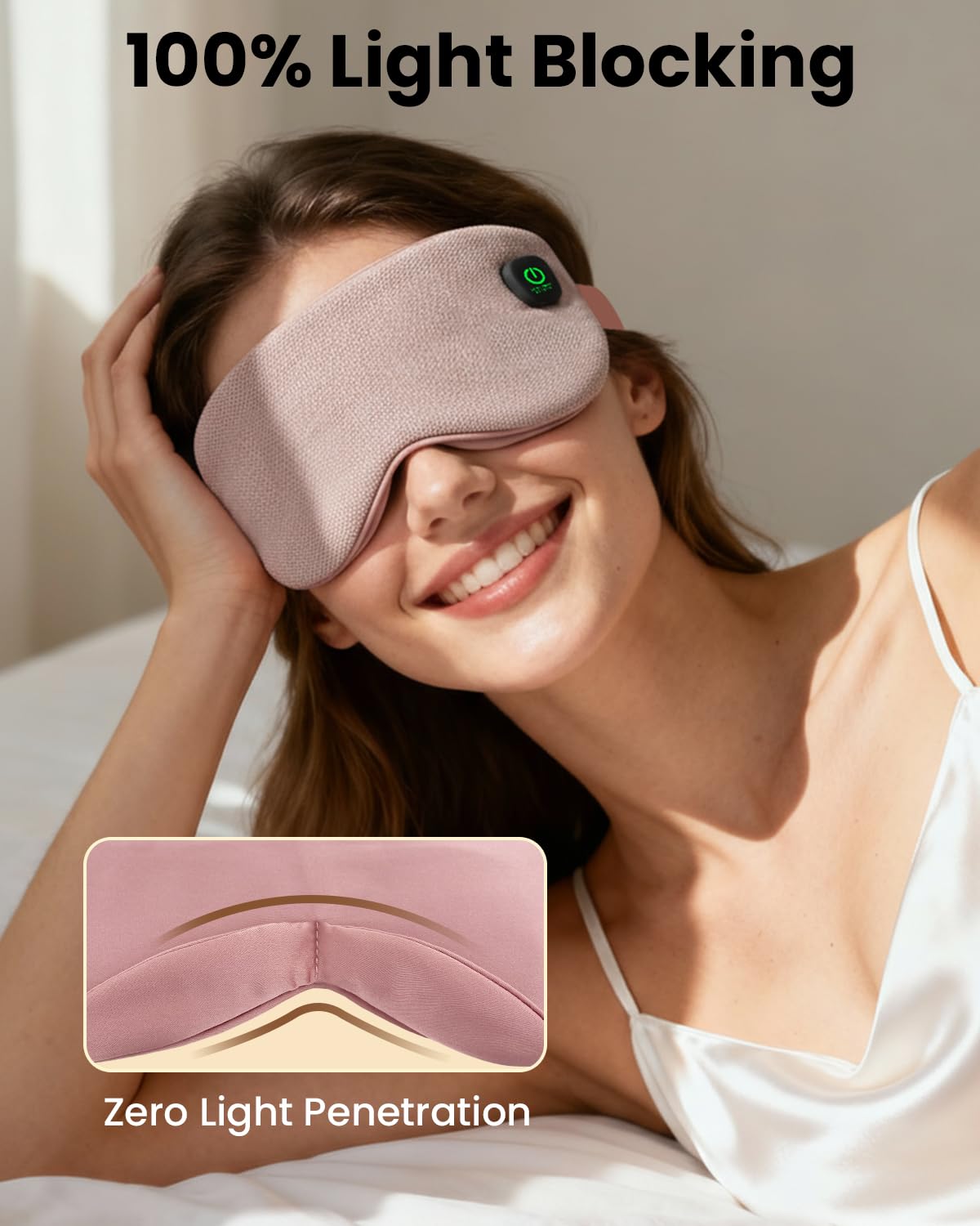 REFDAQ heated eye mask with portable travel case for easy packing