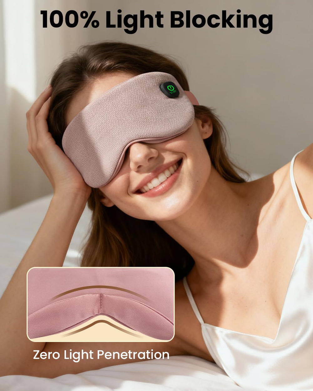 REFDAQ heated eye mask with portable travel case for easy packing