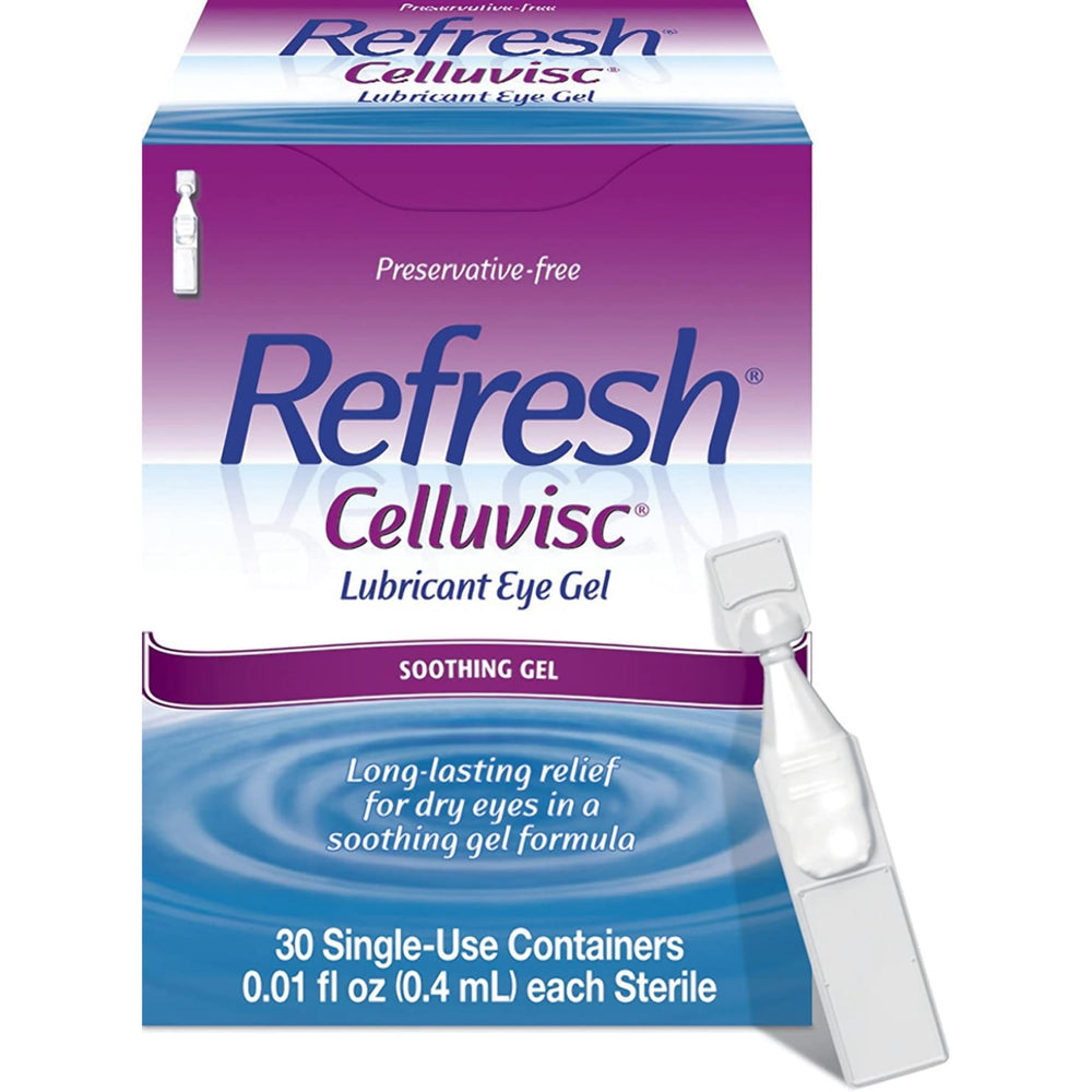 Refresh CelluVisc eye coating application shows long-lasting hydration protection.