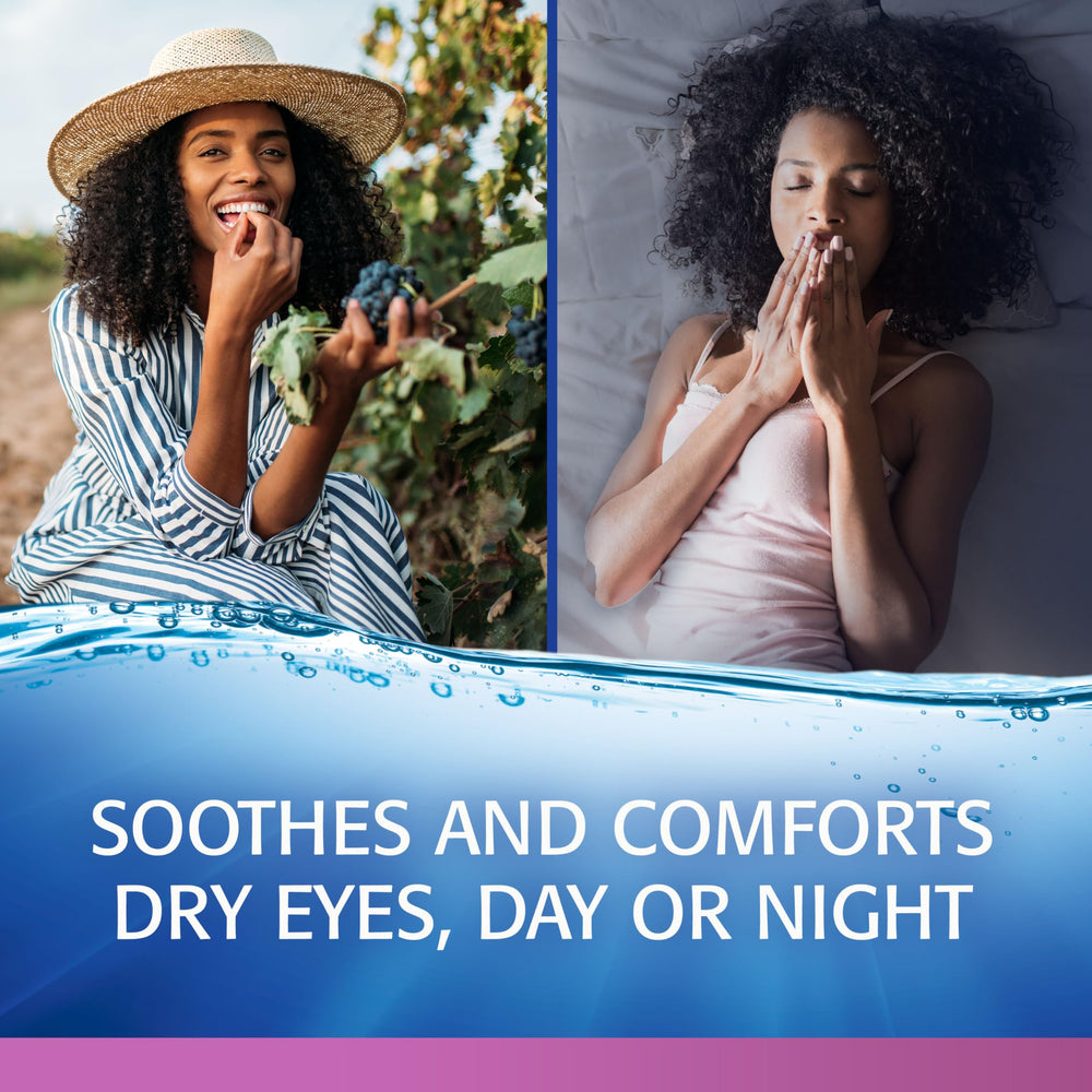 Purity label emphasizes preservative-free formulation for sensitive eyes