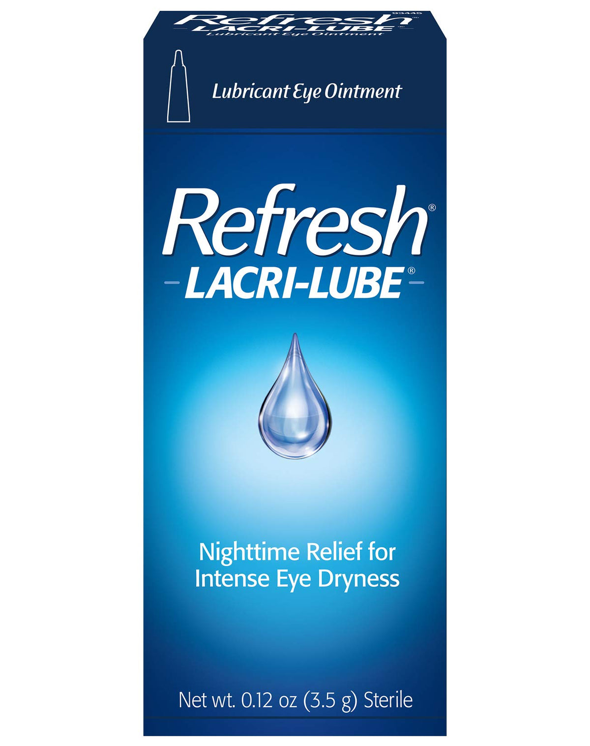 Refresh Lacri-Lube eye ointment 0.12 oz tube provides lasting lubrication for dry eyes.