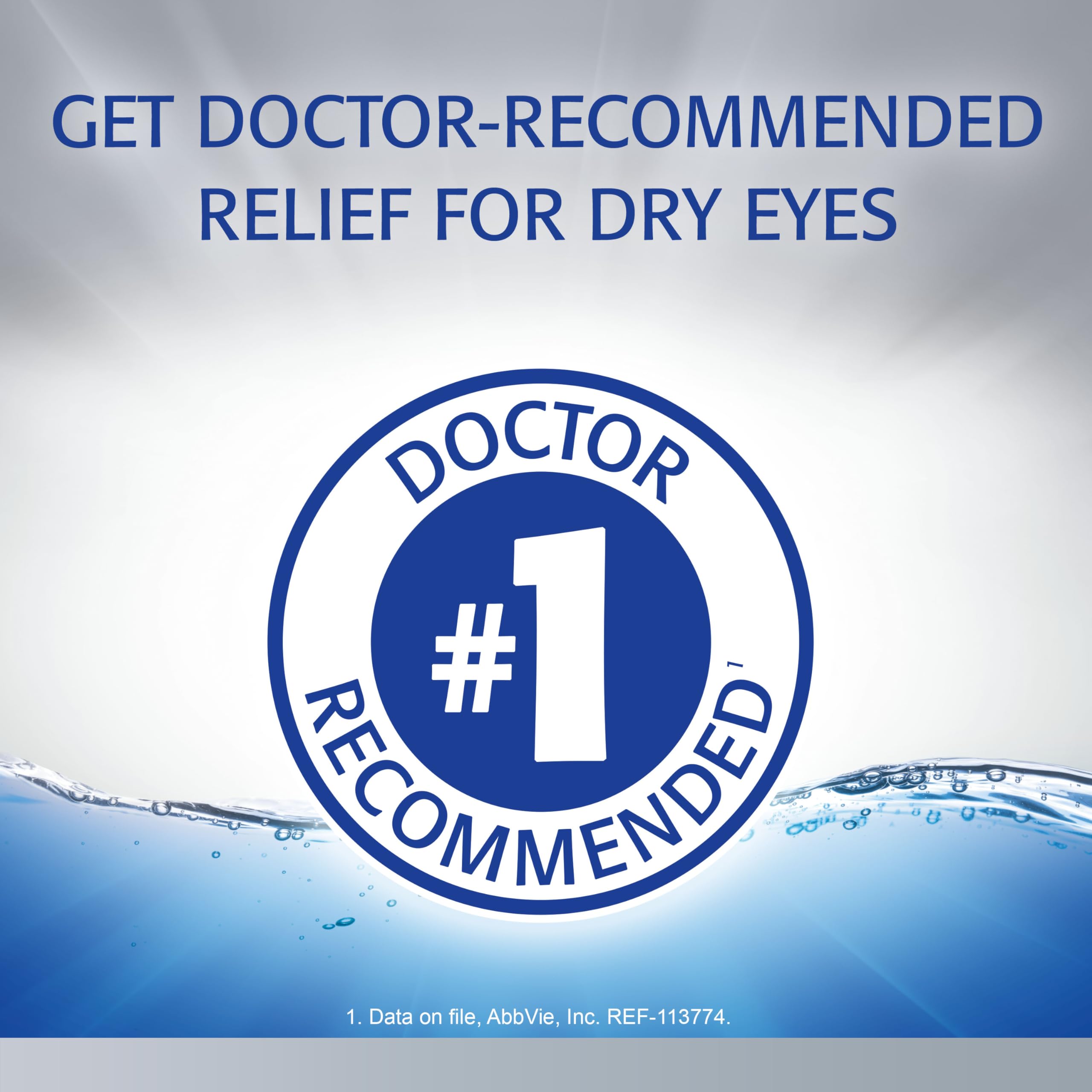 Refresh Optive Advanced eye drops bottle pour demonstrates easy administration and potential fast comfort.