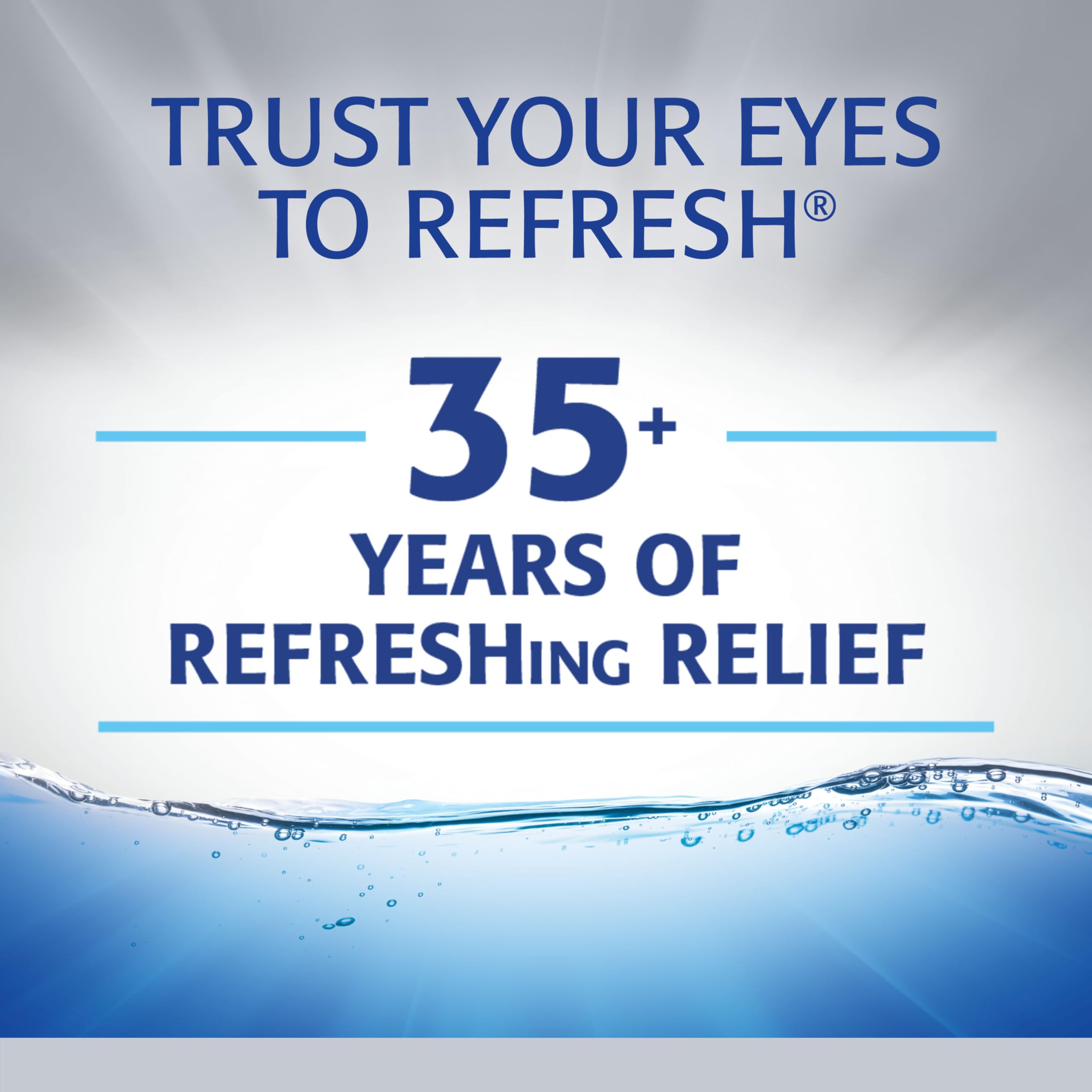 Refresh Optive Advanced eye drops packaging highlights the triple-action formula and HydroCell technology.