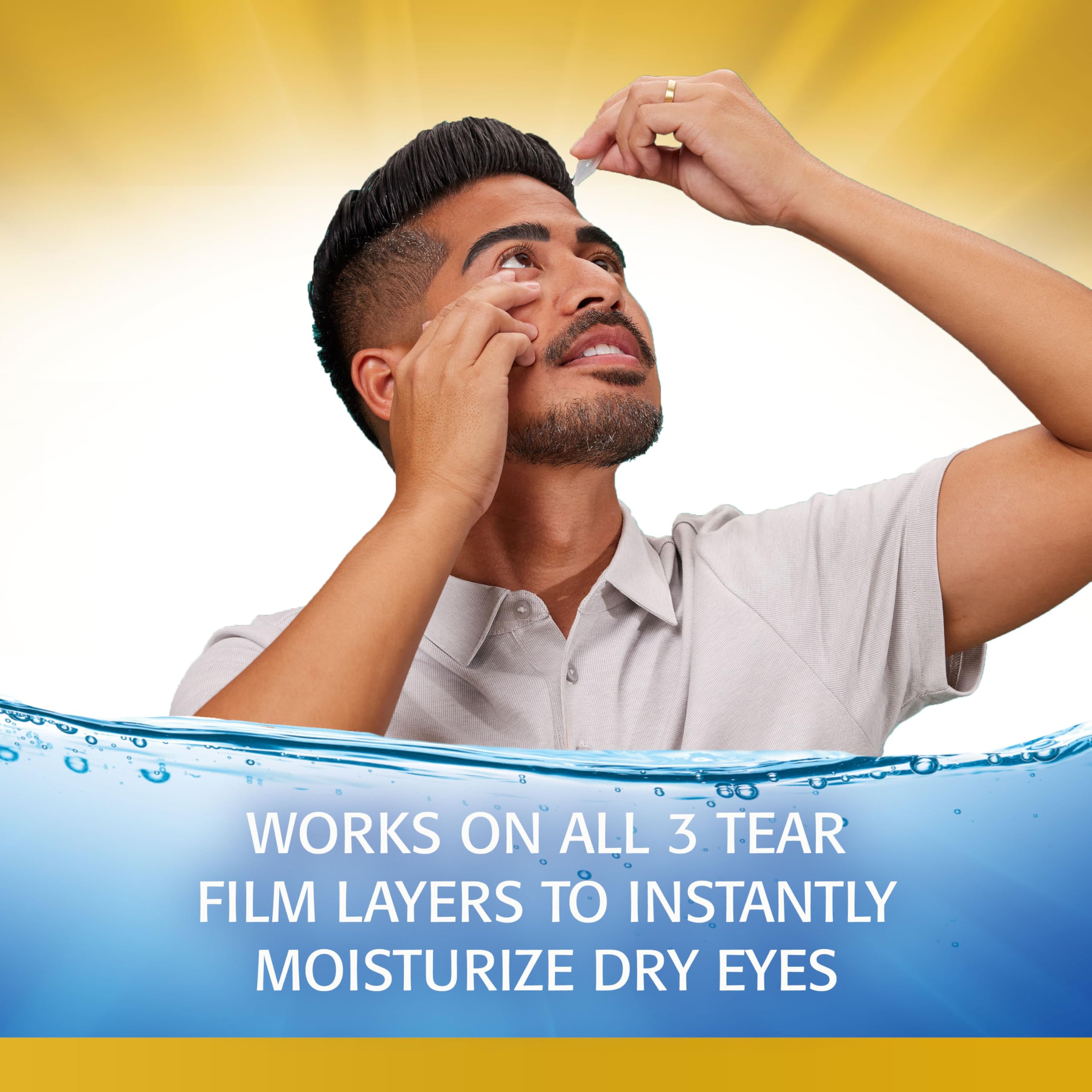 Refresh Optive Mega-3 anti-evaporation action protects tears.