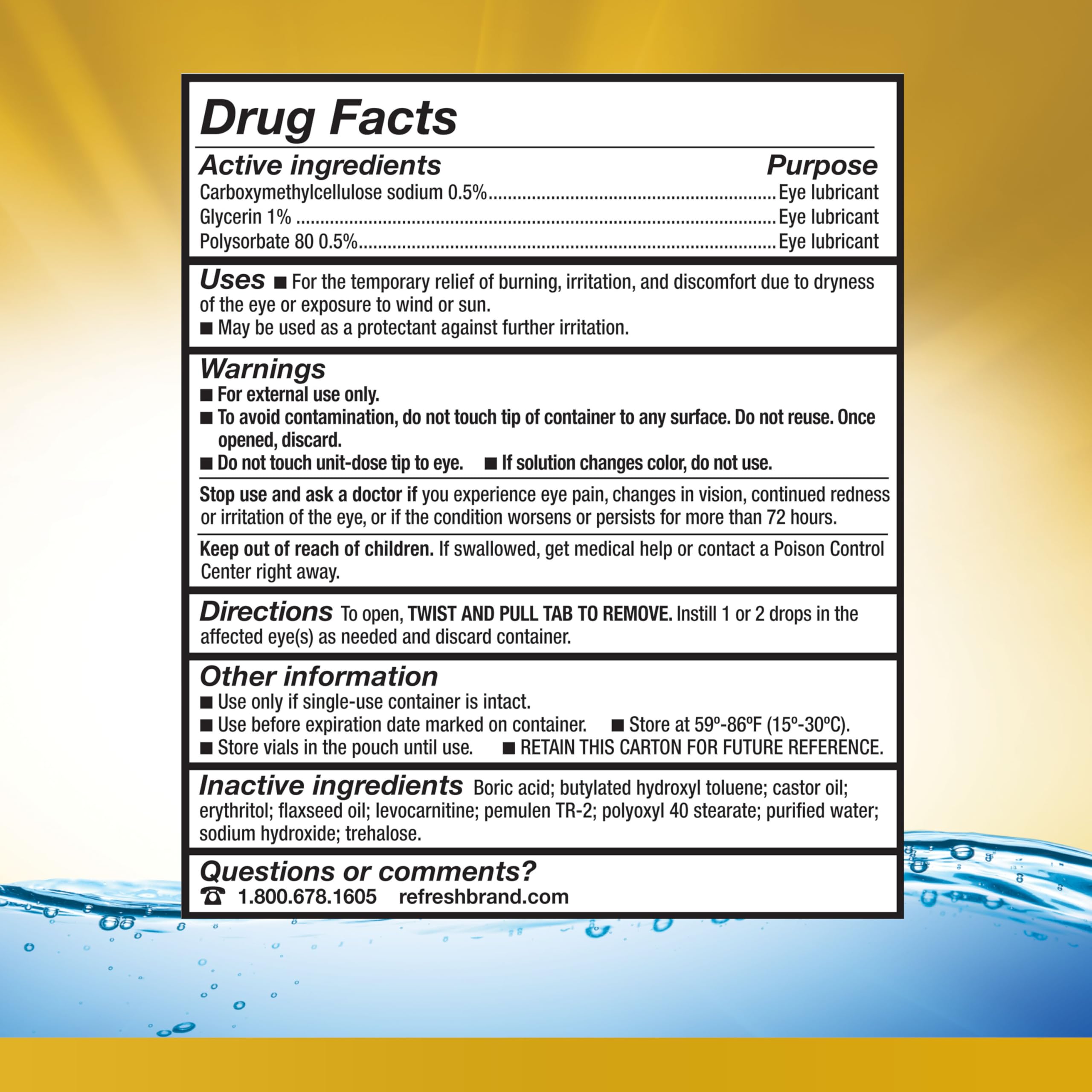 Refresh Optive Mega-3 daily care supports comfortable vision.