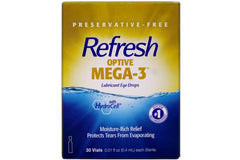 Refresh Optive Mega-3 long-lasting hydration concept illustrating eight hours of relief