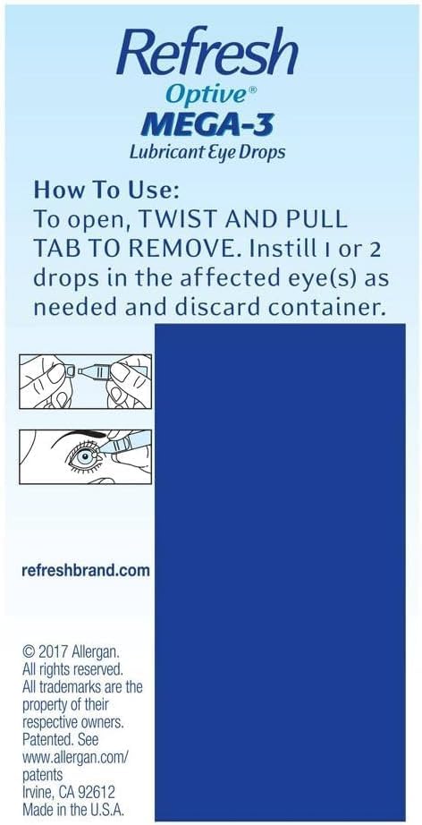 Refresh Optive Mega-3 on-the-go packaging for quick eye relief
