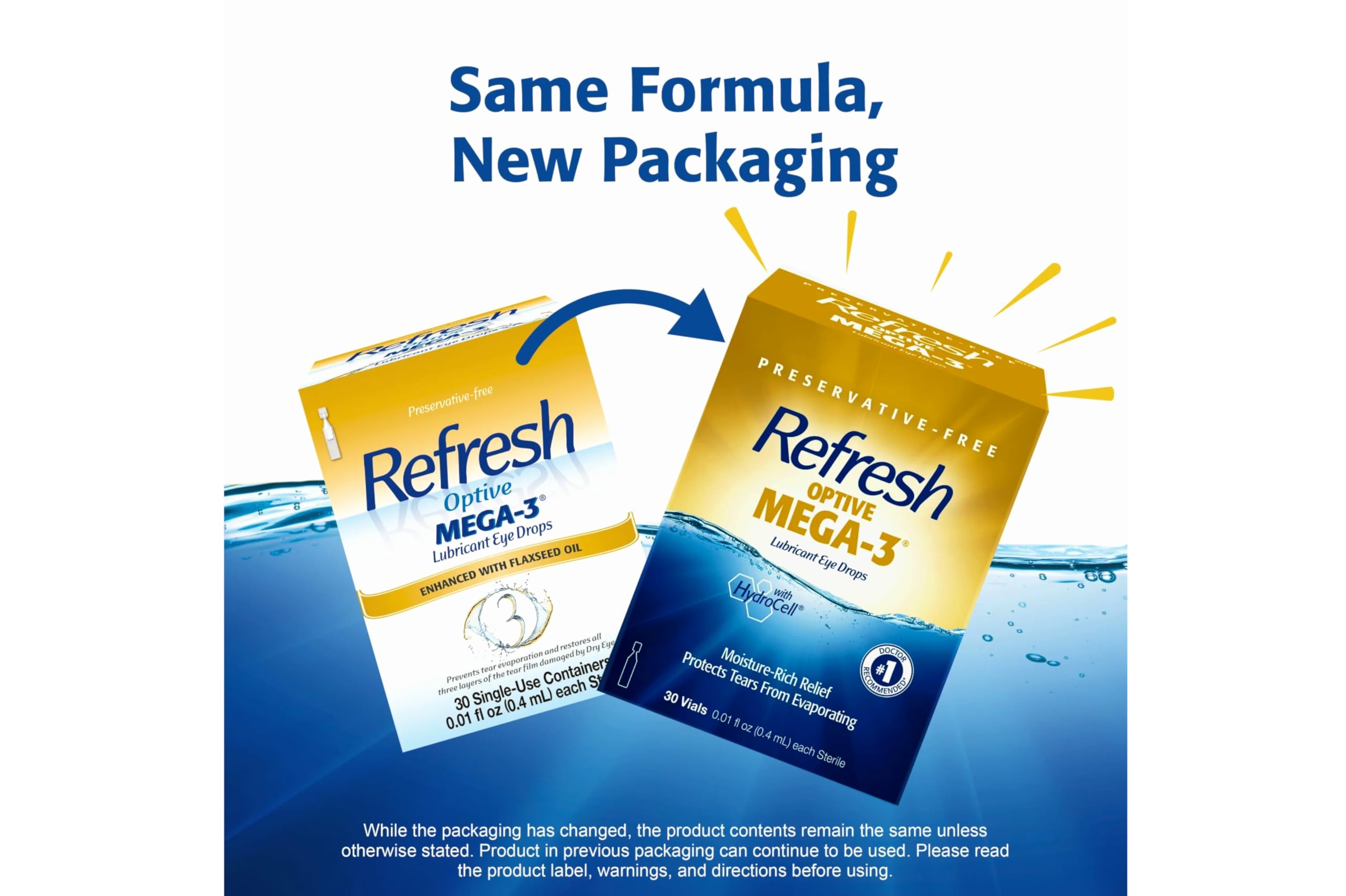 Refresh Optive Mega 3 four-pack shown together for value.