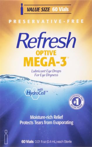 Refresh Optive Mega-3 single-use vials enable convenient preservative-free on-the-go relief.
