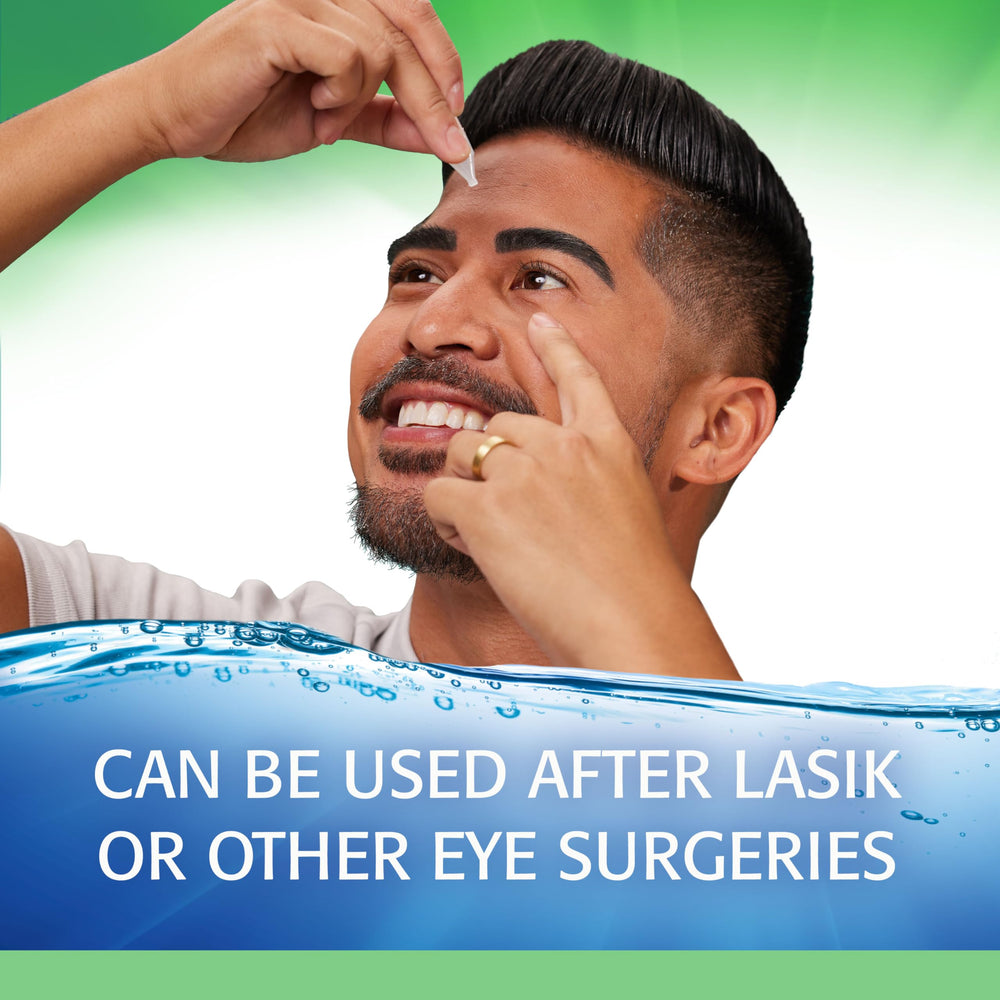Refresh Plus tras LASIK; ayuda a mantener ojos lubricados.