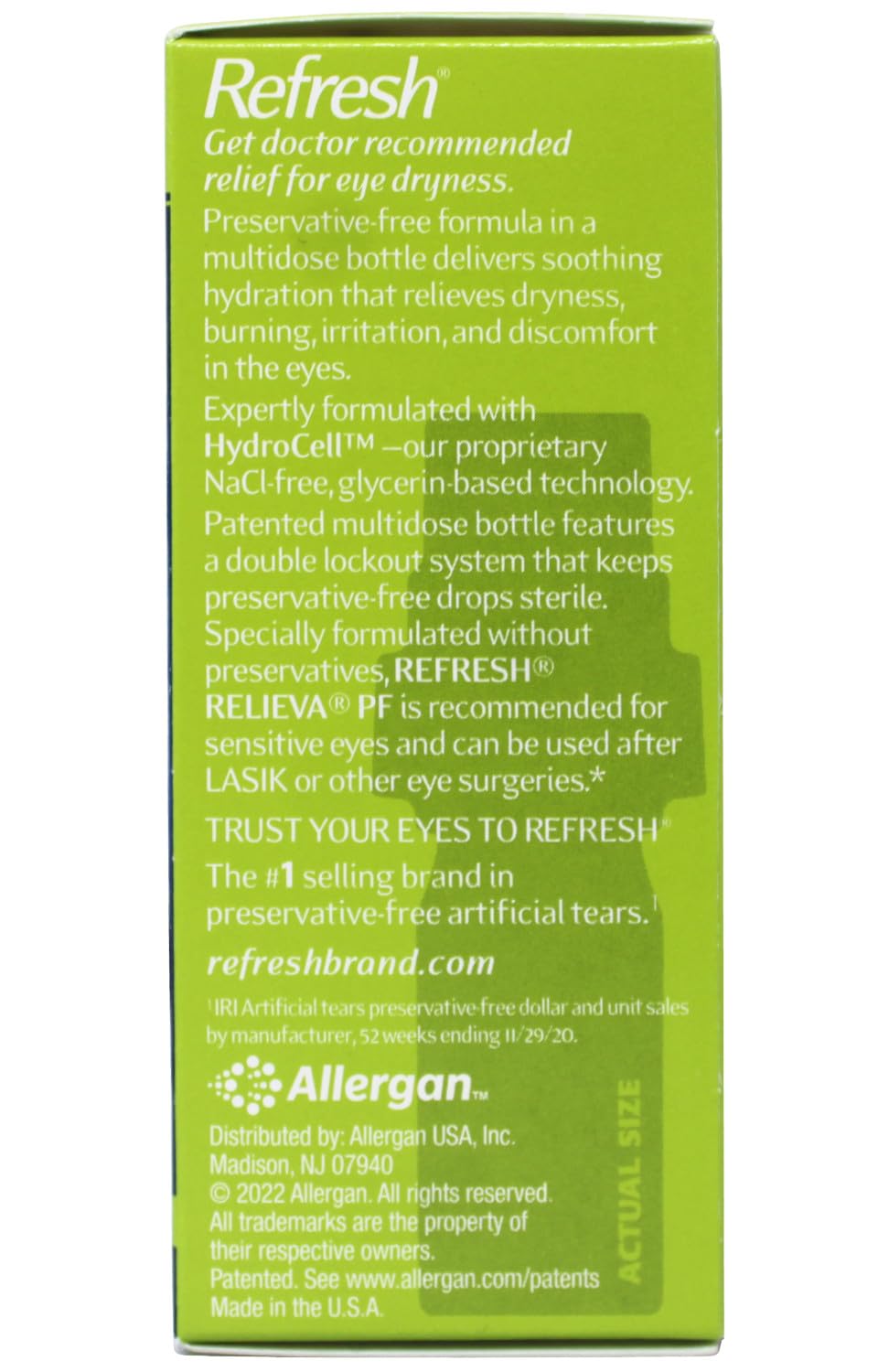 Sensitive eyes benefit from a gentle lubrication option with RELIEVA.