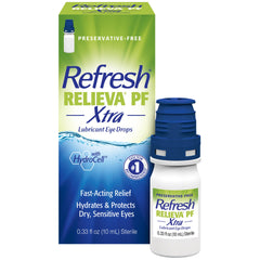 Refresh Relieva PF Xtra bottle pour for quick eye lubrication