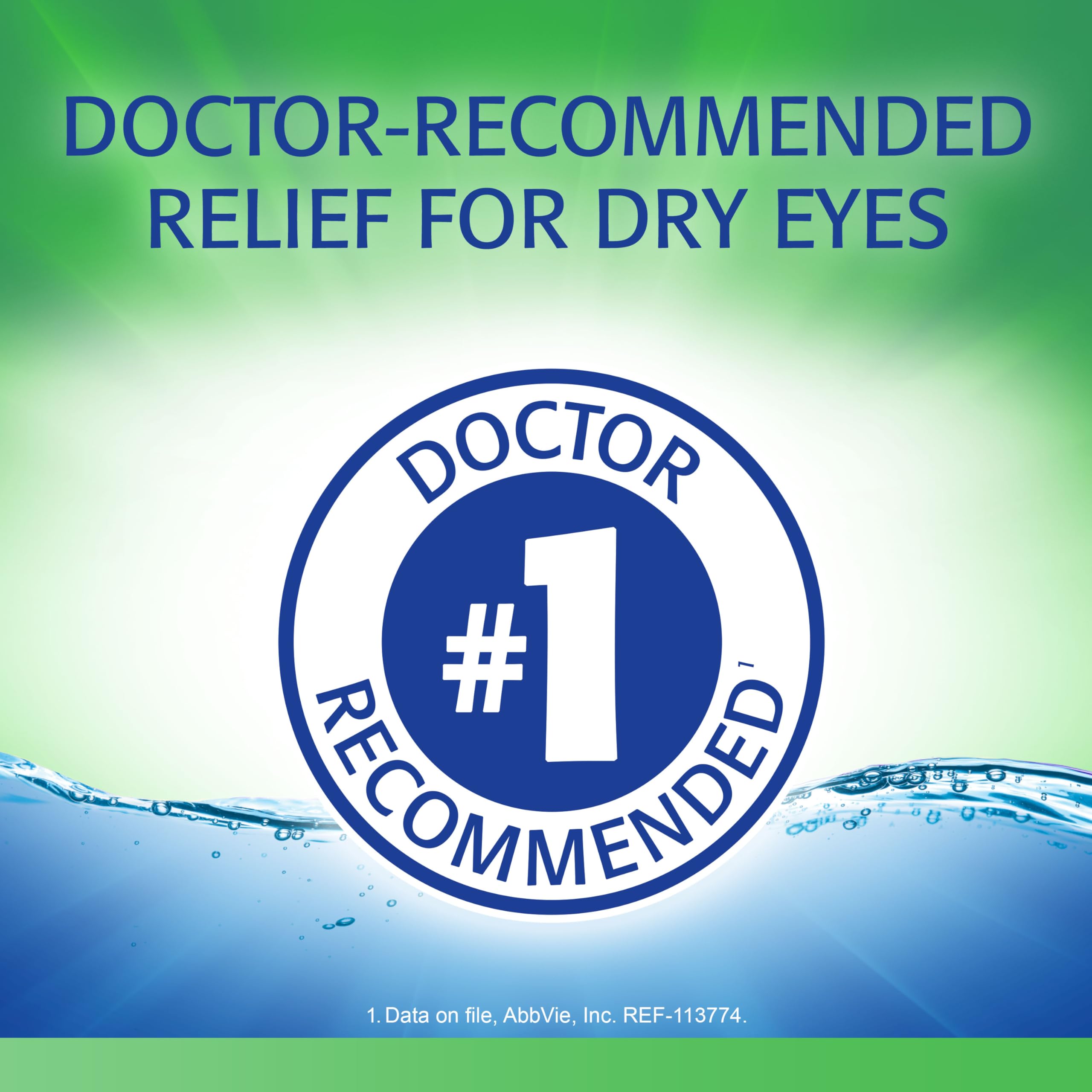 Refresh Tears bottle label close-up highlighting Purite preservative