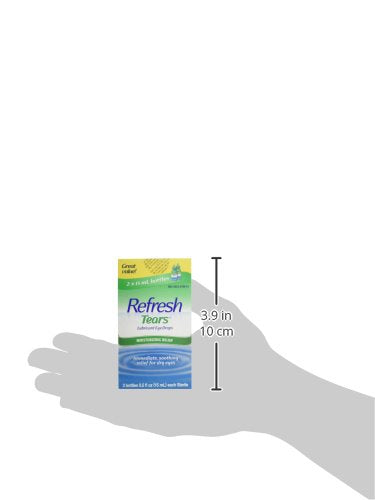 Refresh Tears packaging display with two 0.5 oz bottles