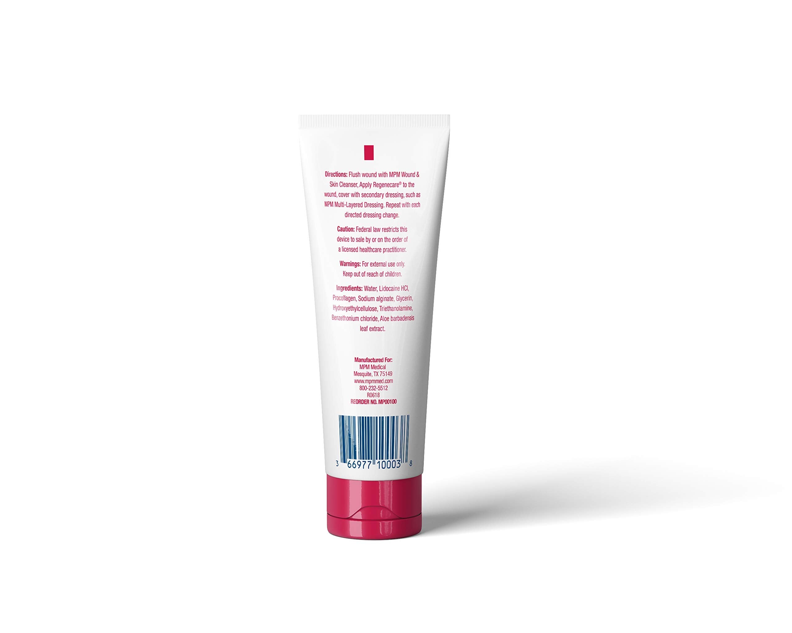 Regenecare Wound Gel application on skin demonstrates use for cleansing and moisture support.