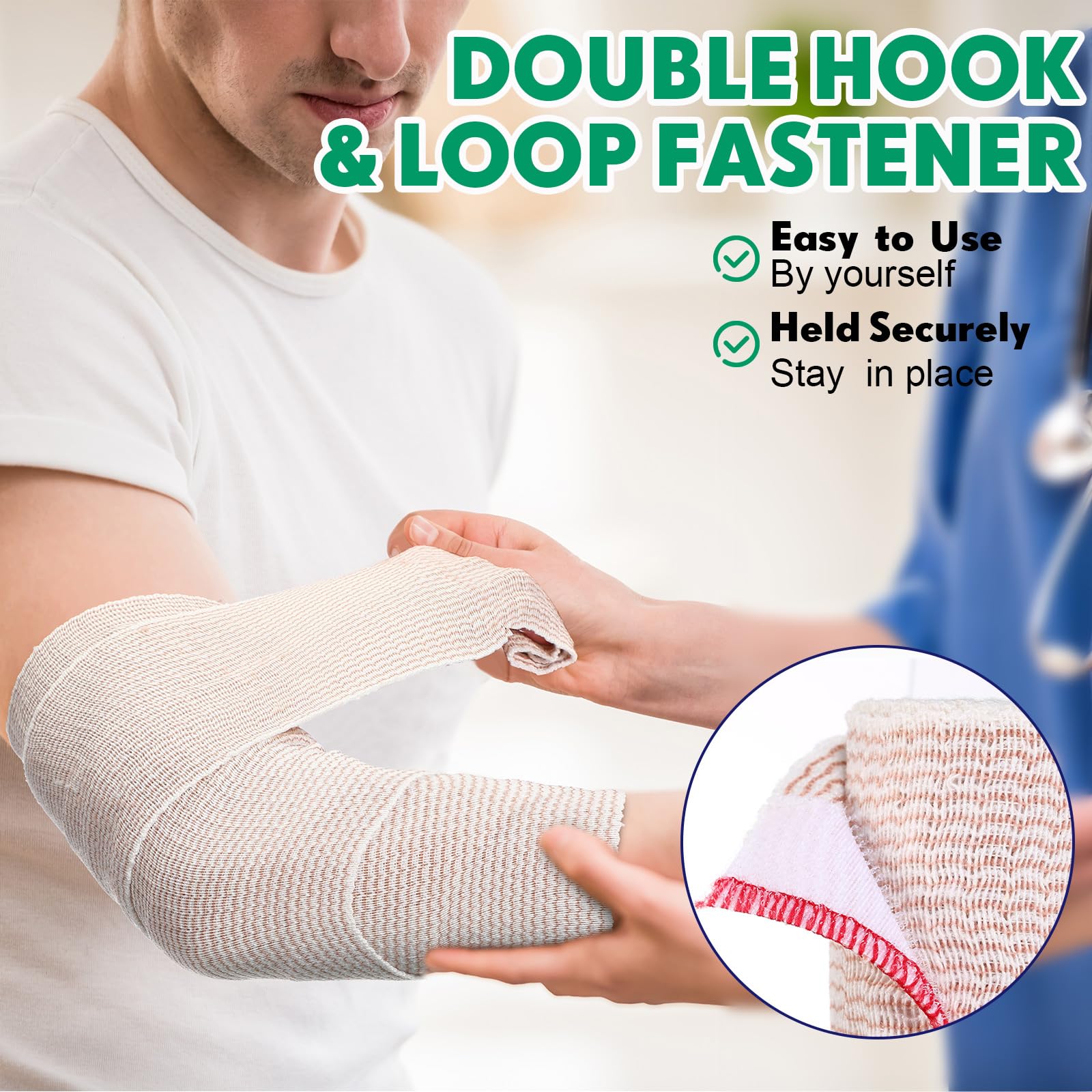 Reginary bandage wrap applied on ankle or knee demonstrates versatile joint coverage