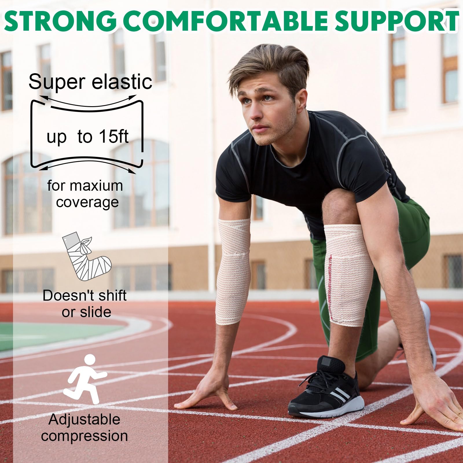 Reginary elastic bandage features soft breathable material for comfortable extended wear