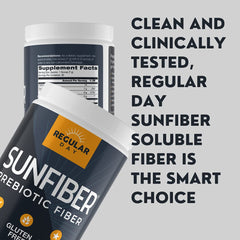 Glass of water shows Sunfiber mixing smoothly without changing taste.