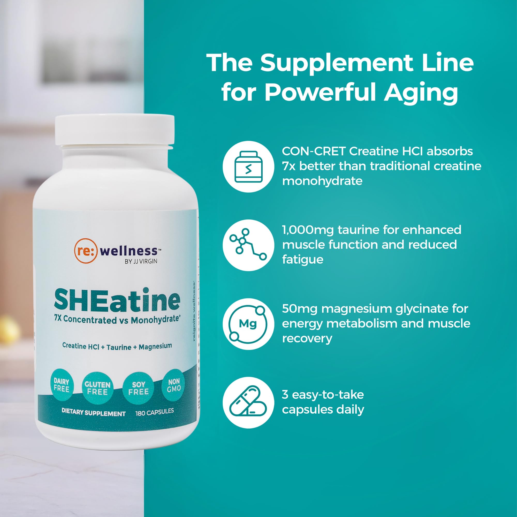 SHEatine bottle pour demonstrates simple dosing for training days